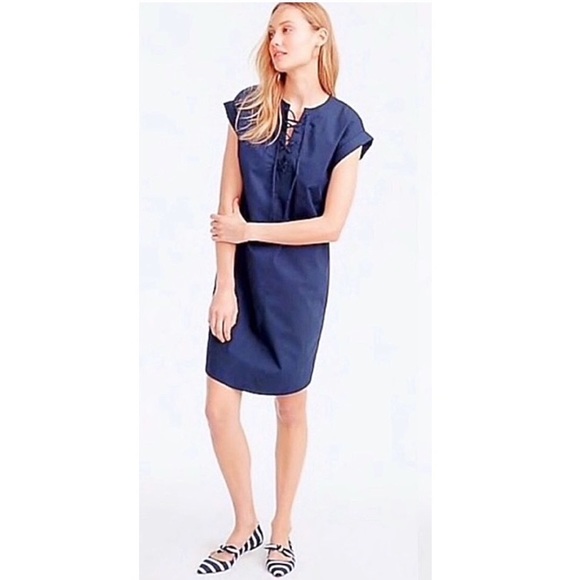 J. Crew Dresses & Skirts - J. Crew Navy Blue Lace-Up dress Sz XS
